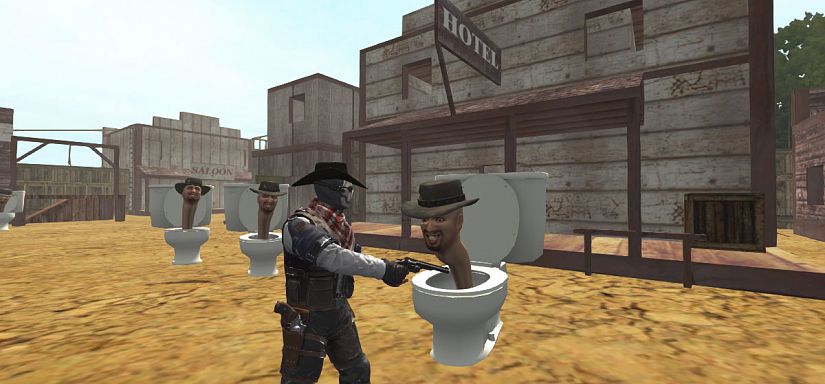 Cowboy vs Skibidi Toilets