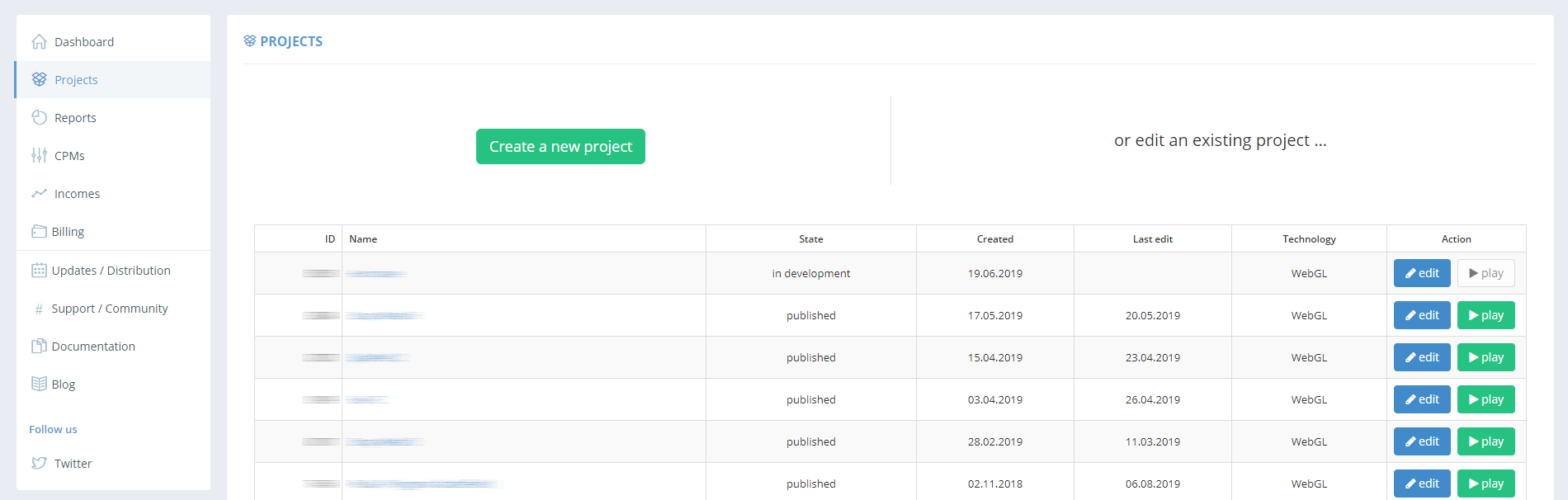GameArter projects overview