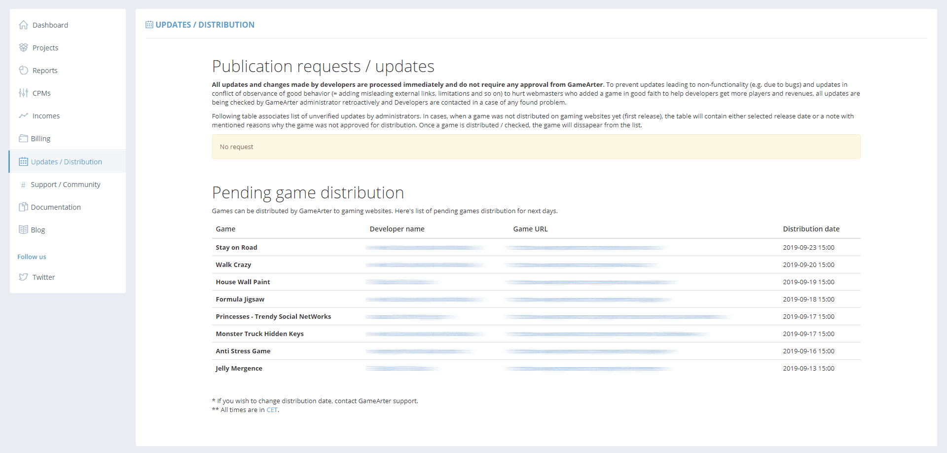 GameArter - pending updates